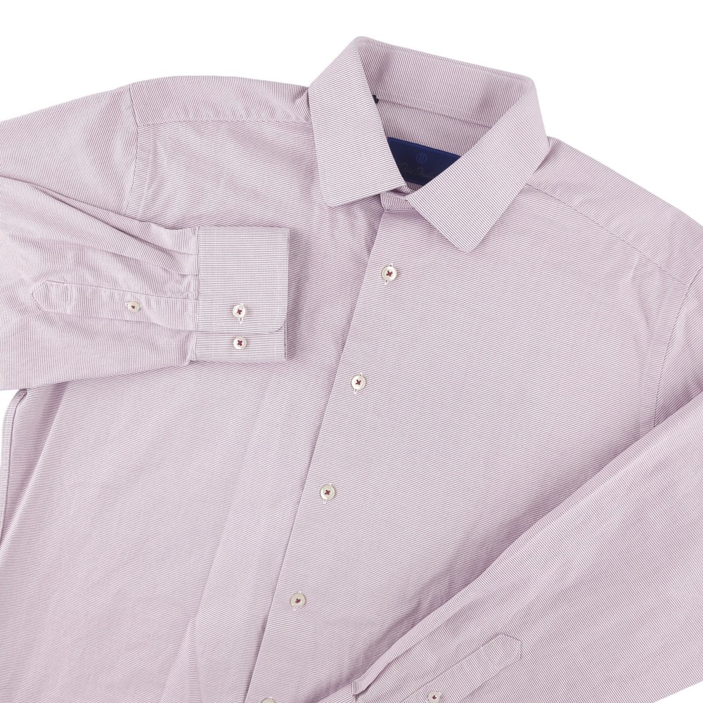 David Donahue Dress Shirt Mens 16 32/33 Purple Slim Fit Long Sleeve